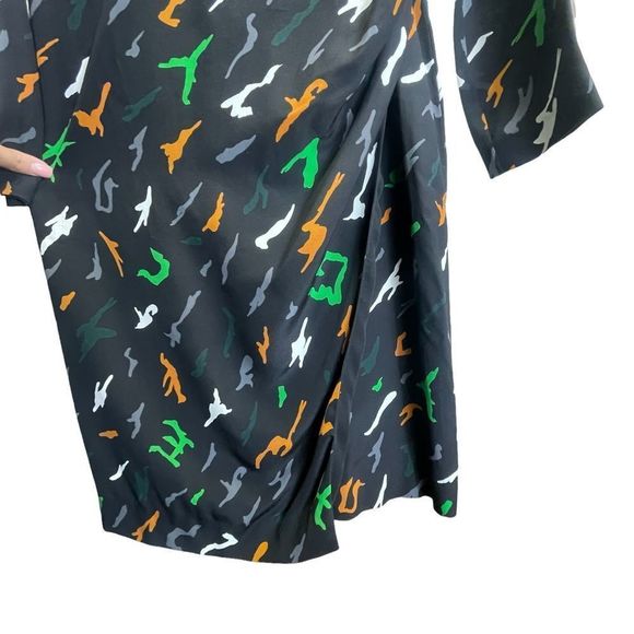Givenchy Womens Size 4 US Dress 100% Silk Midi Wrap Printed Pattern Long Sleeve - Picture 7 of 14